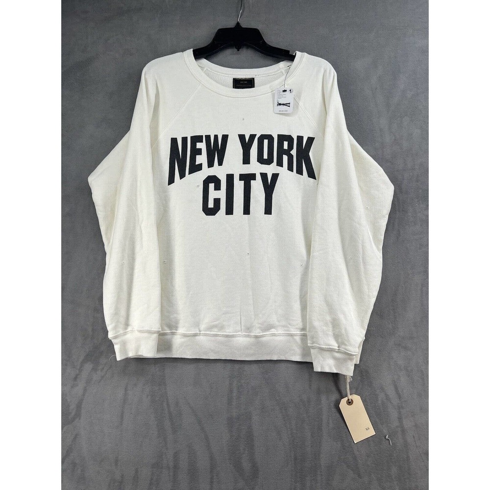 Free People White 'New York City' Graphic Sweatshirt